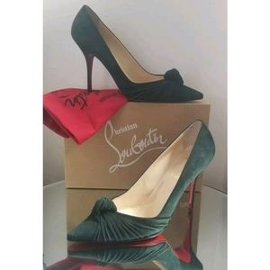 Christian Louboutin Francaise Green Suede Pumps Heels EU 42